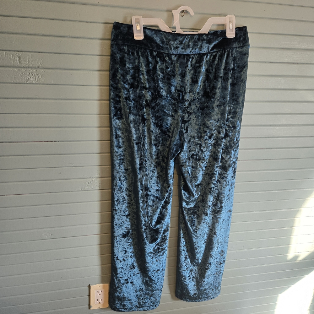 Serra Teal Velvet Trousers - Picture 2 of 6